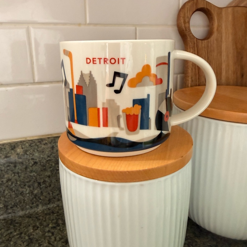 Starbucks Detroit Mug with Colorful Skyline